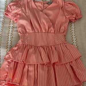 Habitual Coral Striped Dress